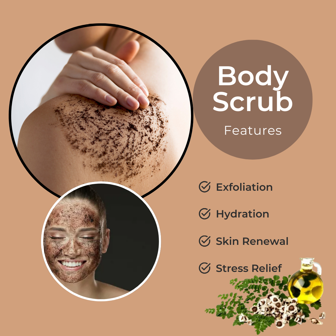 Matrika Moringa & Coffee Purifying Body Scrub for Smooth & Glowing Skin | Natural Exfoliator (50gm) - Image 4