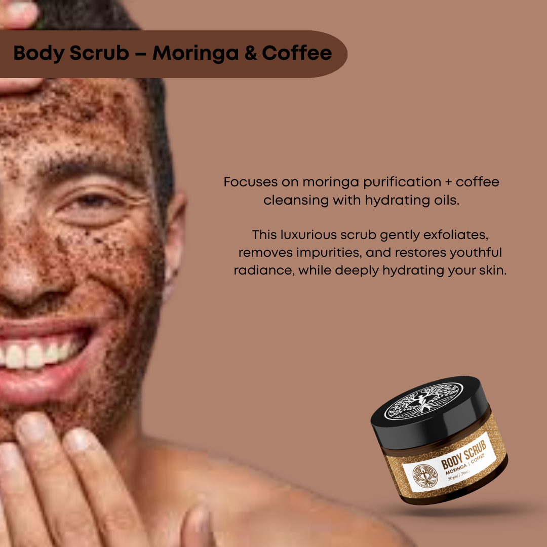 Matrika Moringa & Coffee Purifying Body Scrub for Smooth & Glowing Skin | Natural Exfoliator (50gm) - Image 6