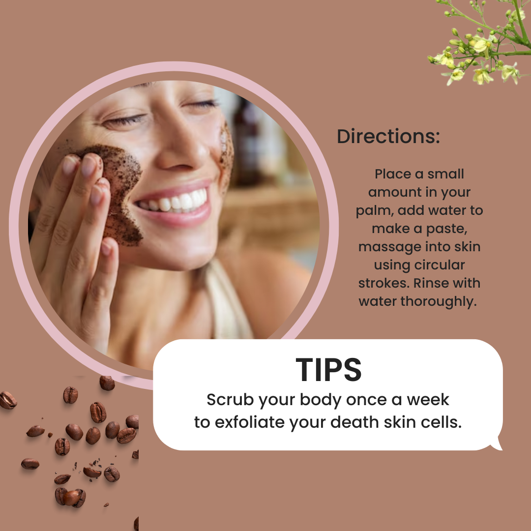 Matrika Moringa & Coffee Purifying Body Scrub for Smooth & Glowing Skin | Natural Exfoliator (50gm) - Image 7